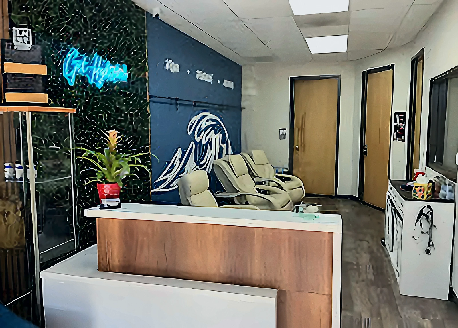 The reception area inside Peak Performance Hydration